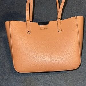 Calvin Klein Camel Textured Tote